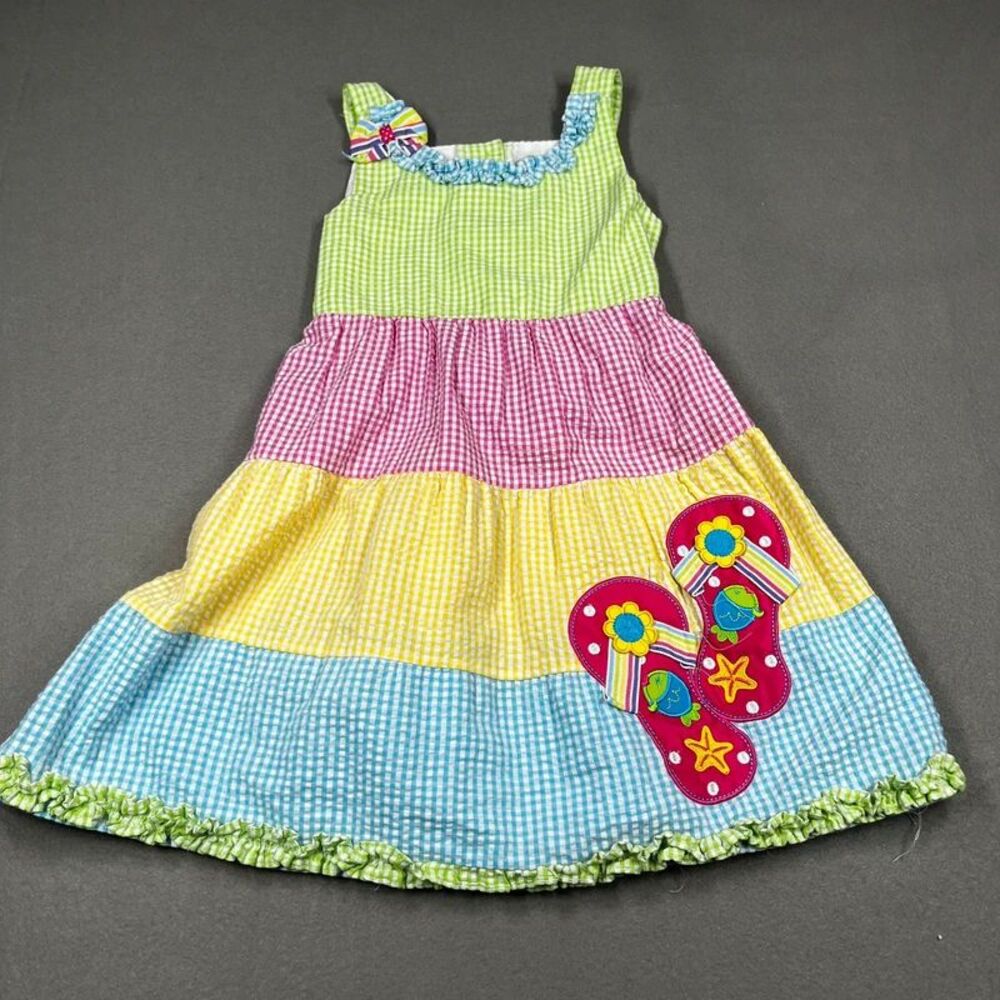 Emily Rose dress size 6 patchwork sandal aplique